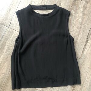 Something Else Cropped Mock Neck Cut Out Blouse​